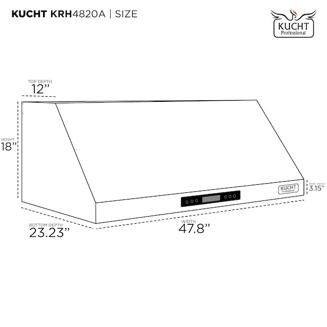 Kucht Pro Style 48 in. 1200 CFM Under Cabinet Range Hood, Stainless Steel KRH4820A - image 8