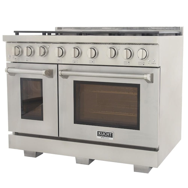 Kucht Professional 48 in. 6.7 cu. ft. Natural Gas Range with Sealed Burners, Grill / Griddle and Two Ovens - One Convection - in Stainless Steel KFX480 - image 7