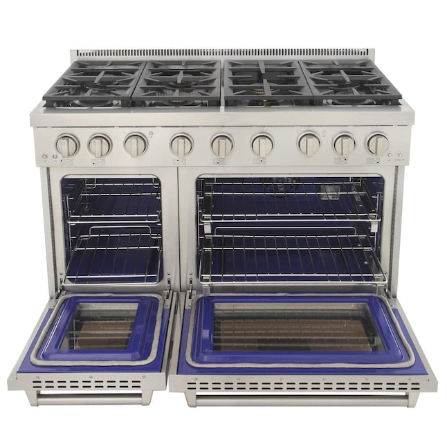 Kucht Professional 48 in. 6.7 cu. ft. Natural Gas Range with Sealed Burners, Grill / Griddle and Two Ovens - One Convection - in Stainless Steel KFX480 - image 3