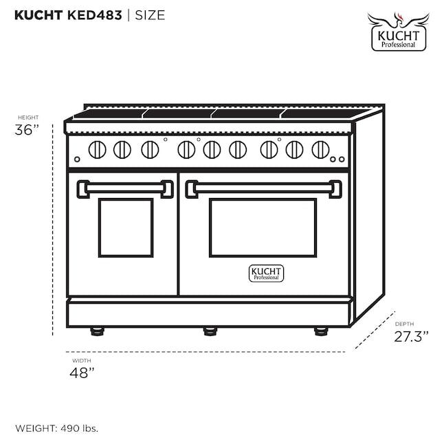 Kucht Gemstone Professional 36 in. 5.2 cu. ft. Dual Fuel Range KED364 - image 26