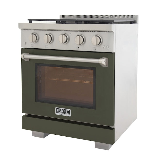 Kucht Professional 30 in. 4.2 cu. ft. Natural Gas Range with Sealed Burners and Convection Oven in Stainless Steel KFX300 - image 4