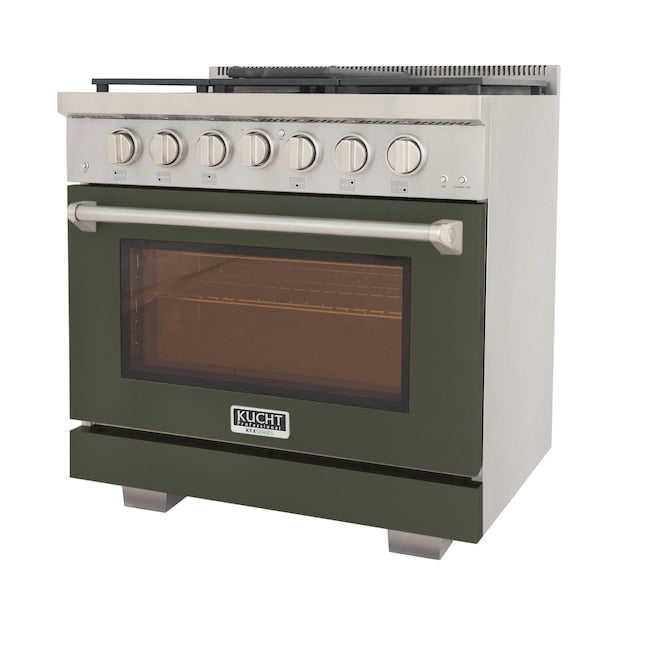 Kucht Professional 36 in. 5.2 cu. ft. Natural Gas Range with Sealed Burners and Convection Oven in Stainless Steel KFX360 - image 6