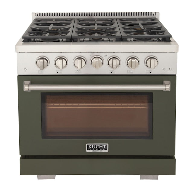 Kucht Professional 36 in. 5.2 cu. ft. Natural Gas Range with Sealed Burners and Convection Oven in Stainless Steel KFX360 - image 3