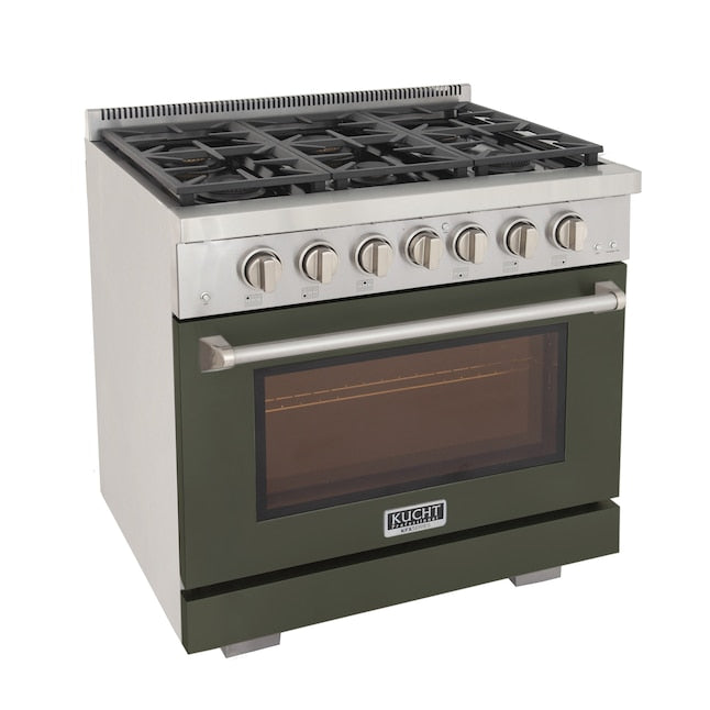 Kucht Professional 36 in. 5.2 cu. ft. Natural Gas Range with Sealed Burners and Convection Oven in Stainless Steel KFX360 - image 4