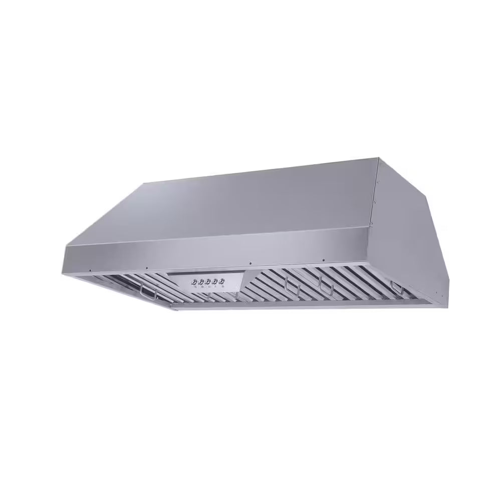 34 In. 600 CFM Ducted Insert/Built-In Range Hood in Stainless Steel with Baffle Filters LED Lights