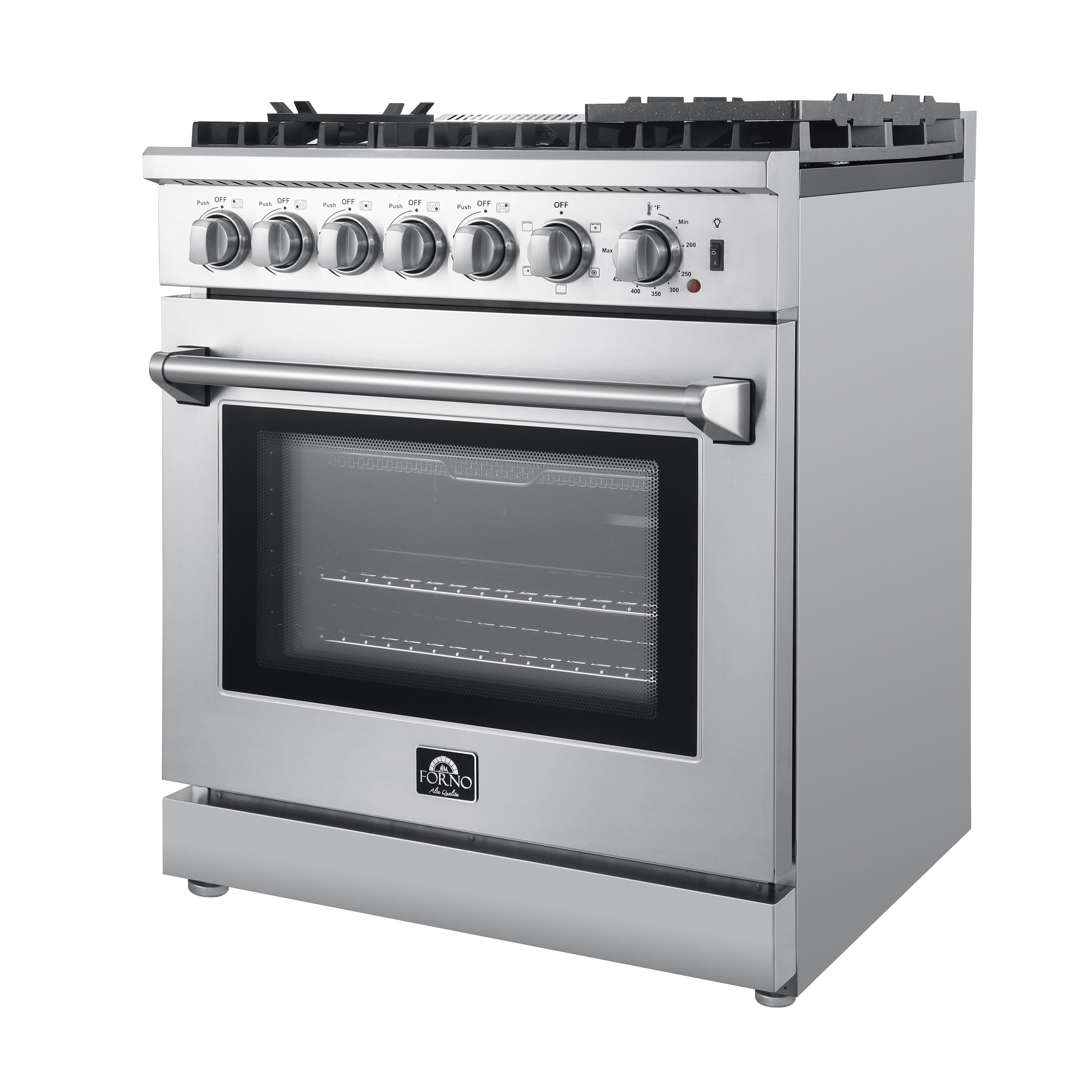 Forno Lazio 30-Inch Freestanding Dual Fuel Range, 5 Burners, True Convection Oven