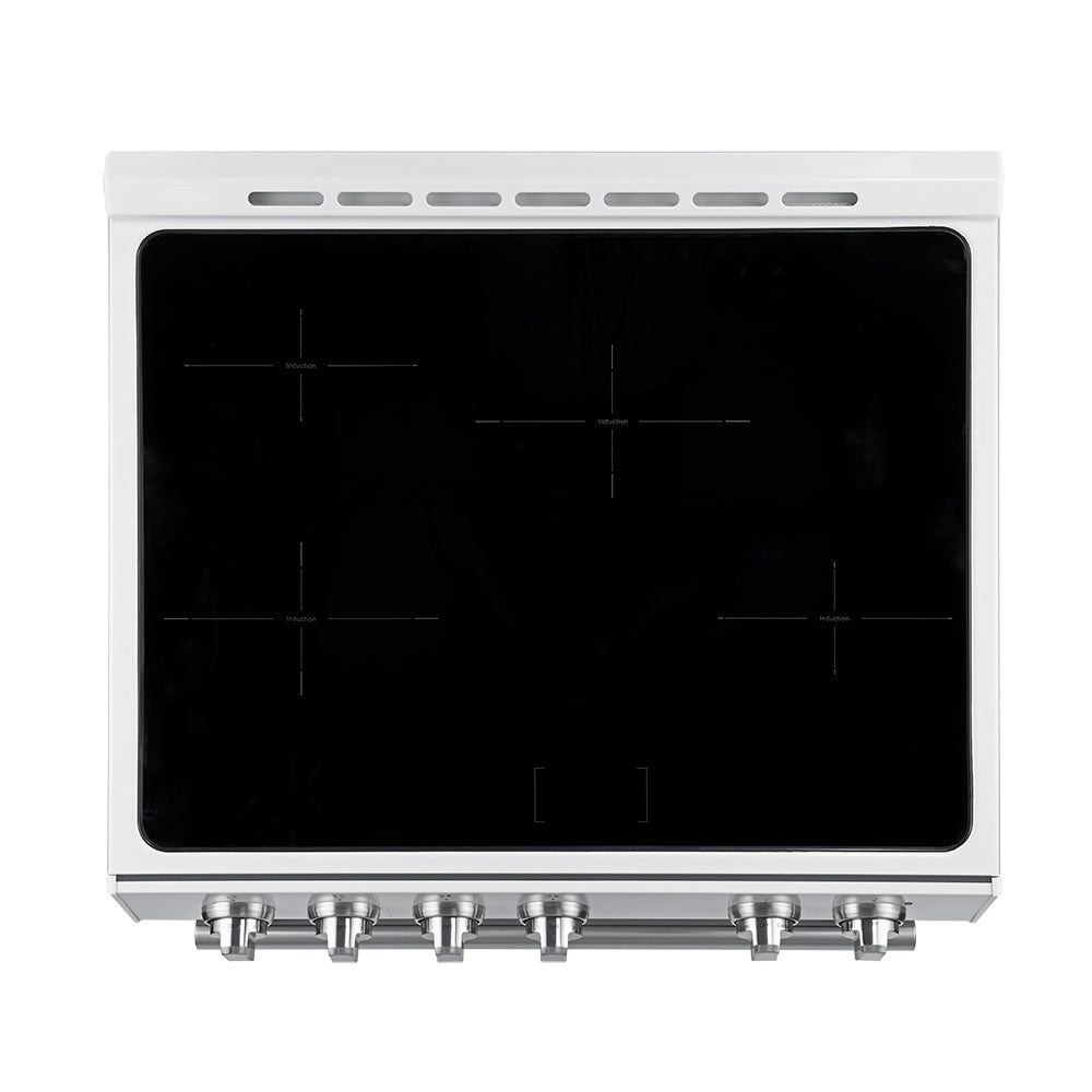 FORNO Premium 2 Pieces Kitchen Bundle - Forno Leonardo Espresso 30-Inch Slide-In White Induction Range, Forno Gallipoli Espresso 30-Inch White French Door Refrigerator - FBDL-014-10CAUS