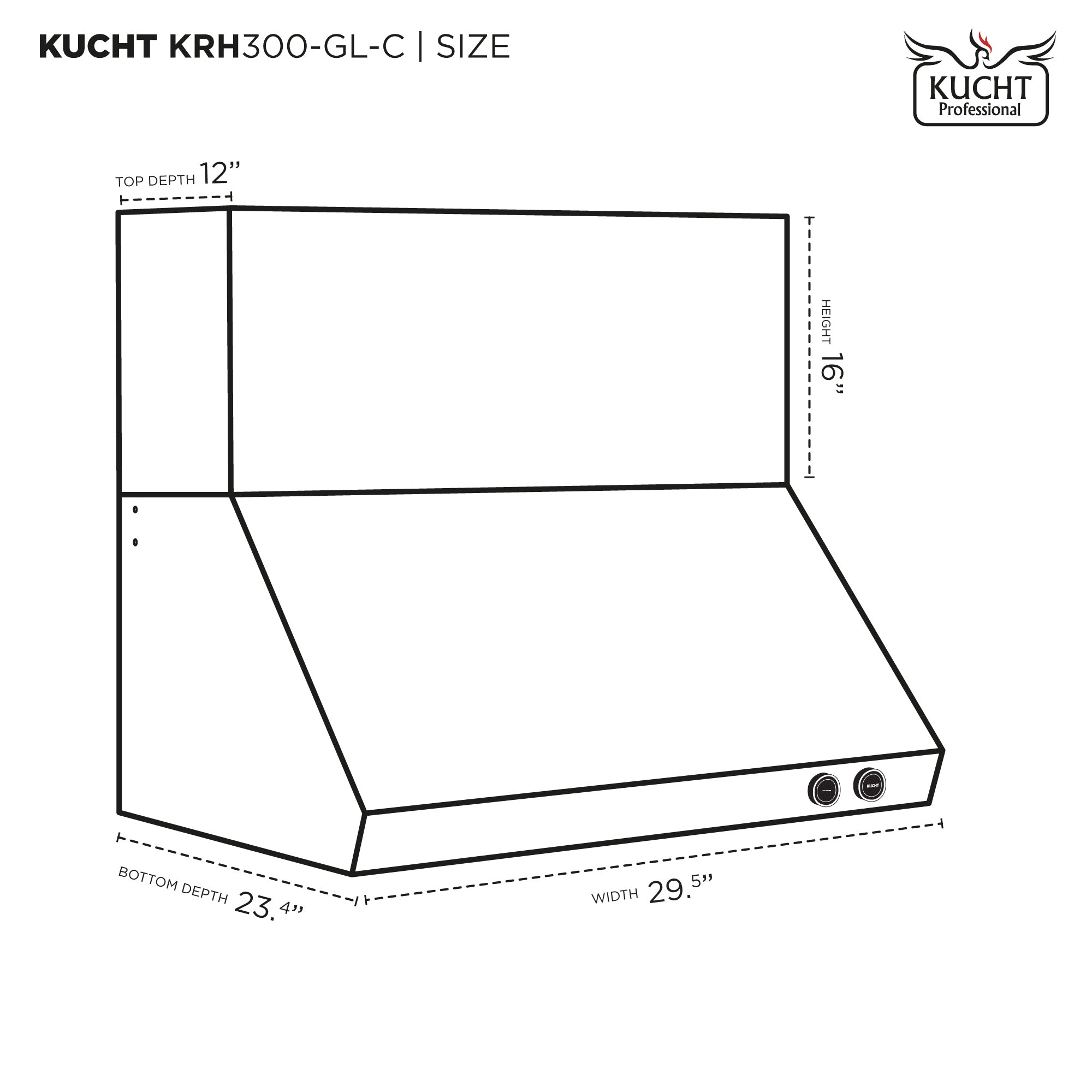 Kucht Pro Style 30 in. 900 CFM Under Cabinet Range Hood, Stainless Steel, Digital Controls KRH300 - image 8