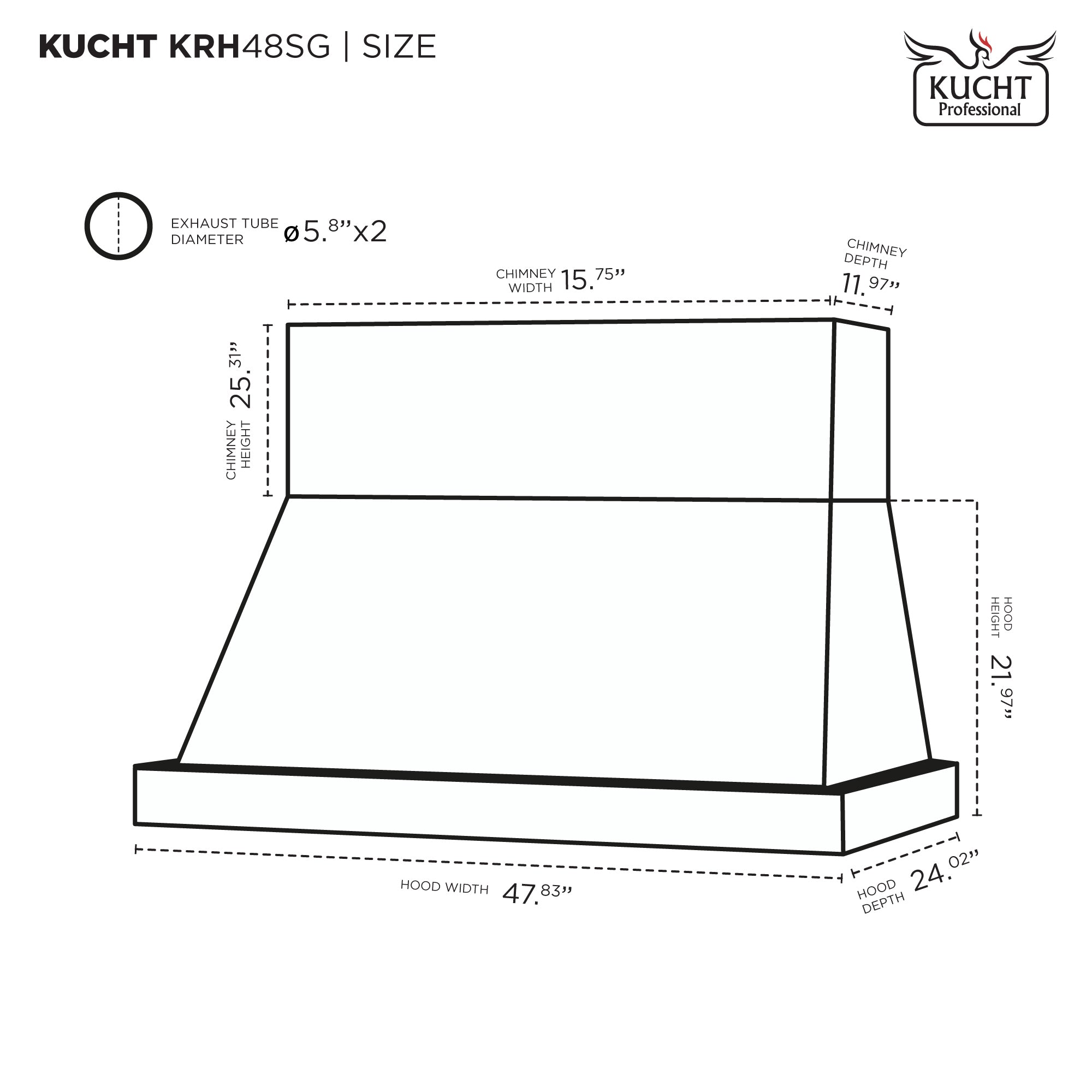 Kucht 48 in. 900 CFM Wall Mounted Range Hood in Stainless Steel KRH48SG - image 6