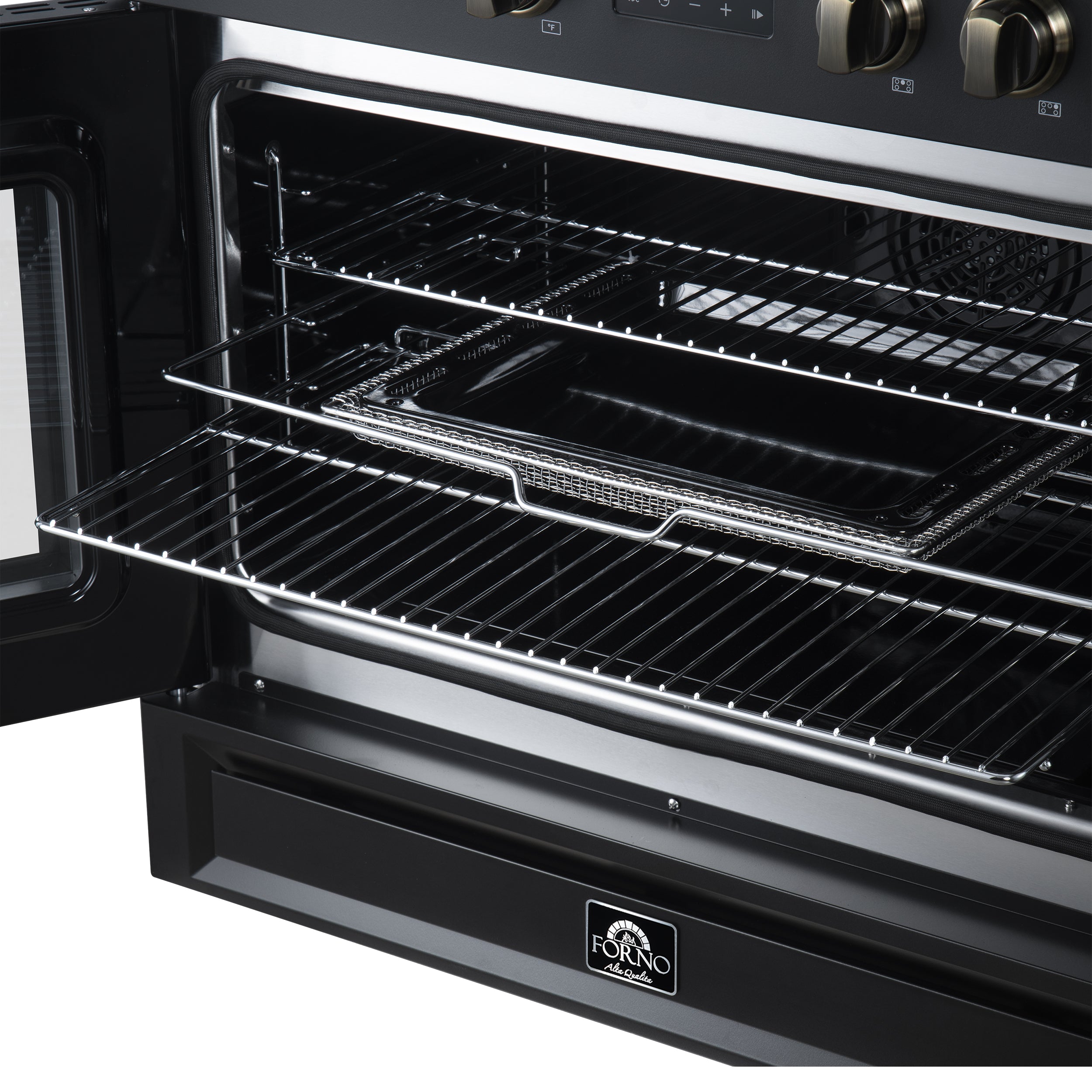 Torino French Door 36 Inch Induction Range with Air Fryer, Air Sous Vide & True Convection, Dual Broiler, Black