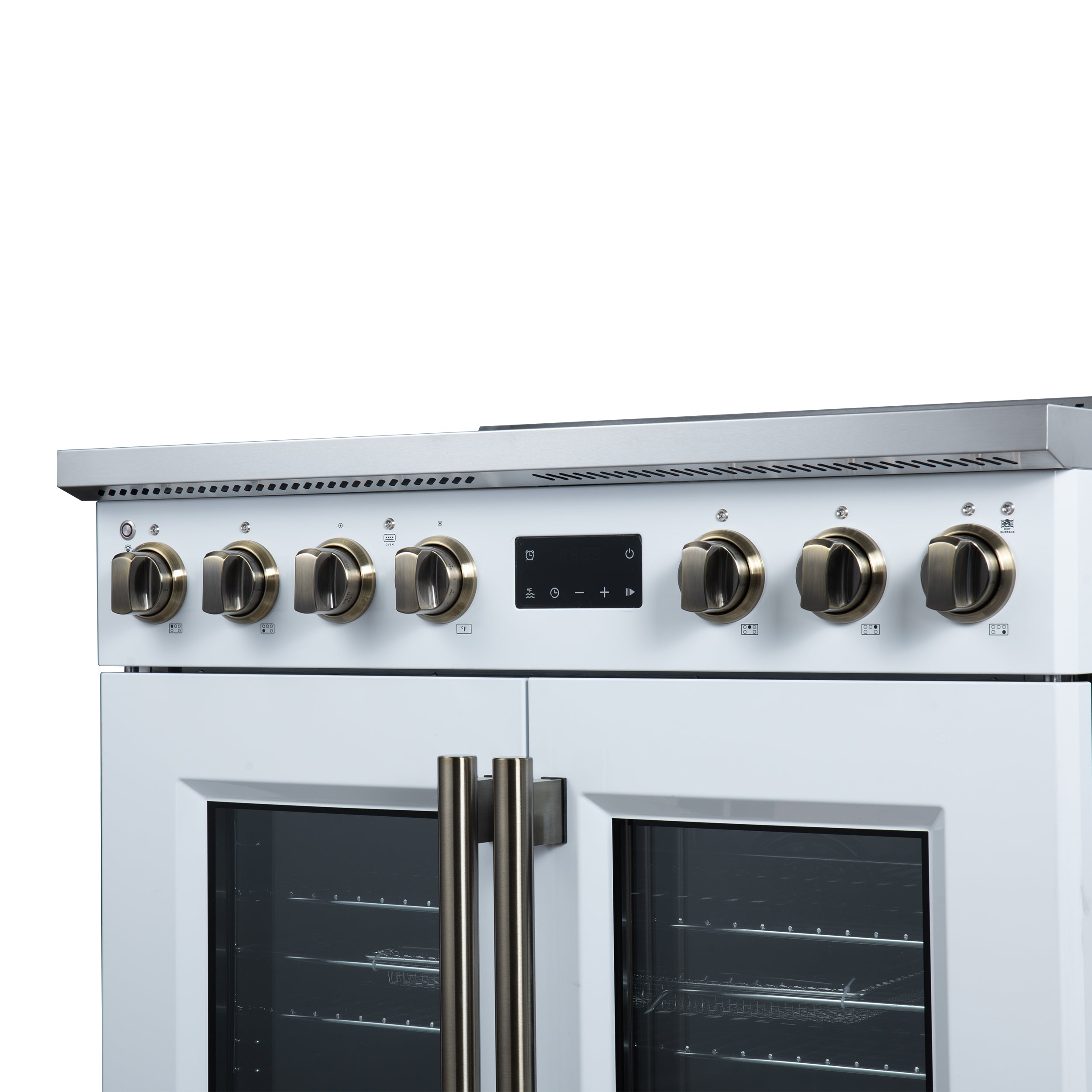 Torino French Door 36 Inch Induction Range with Air Fryer, Air Sous Vide & True Convection, Dual Broiler, White
