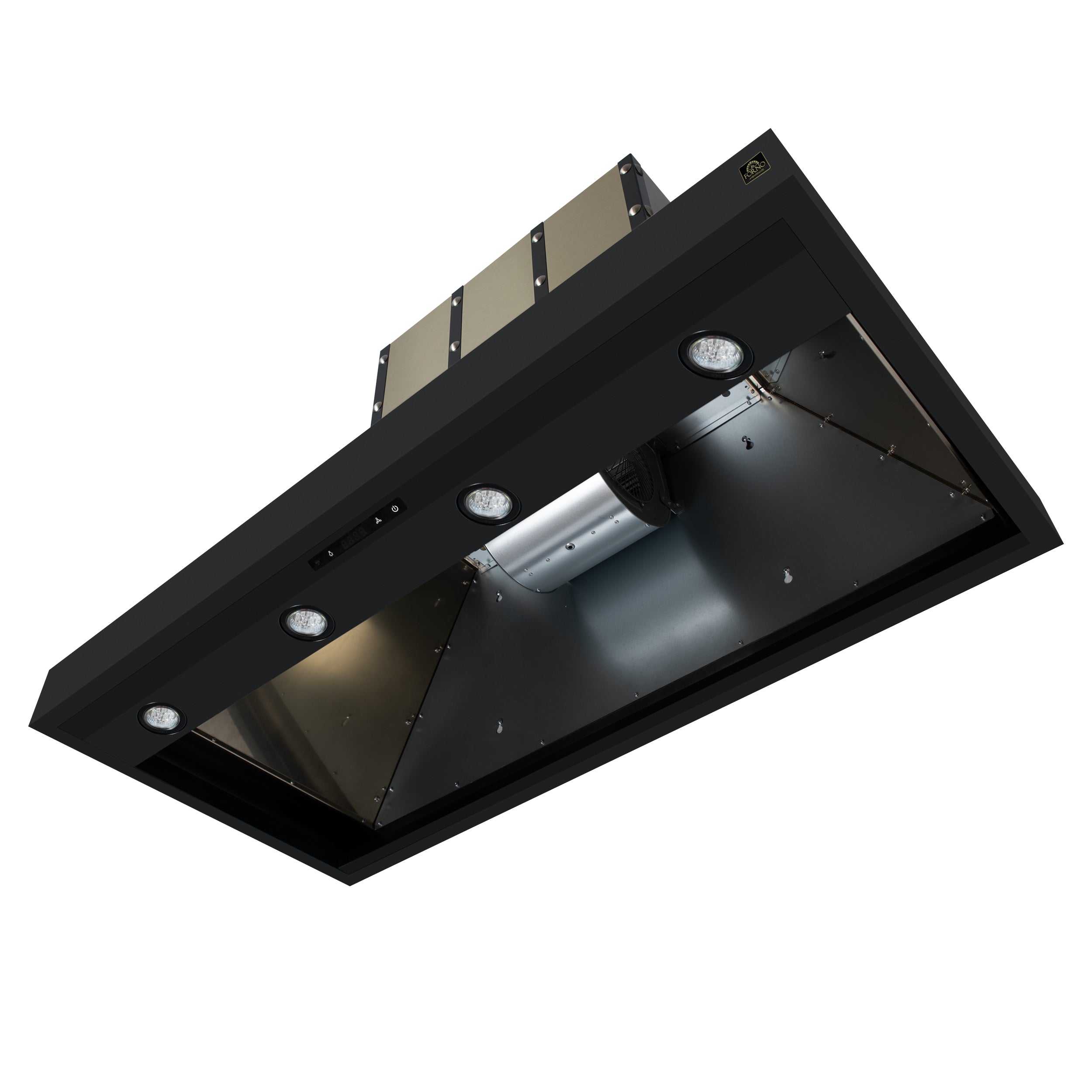 Valente 48" Range Hood in Black with 304 CFM, 3 speeds, Dishwasher safe Baffle filters, LED Lights and Remote Control