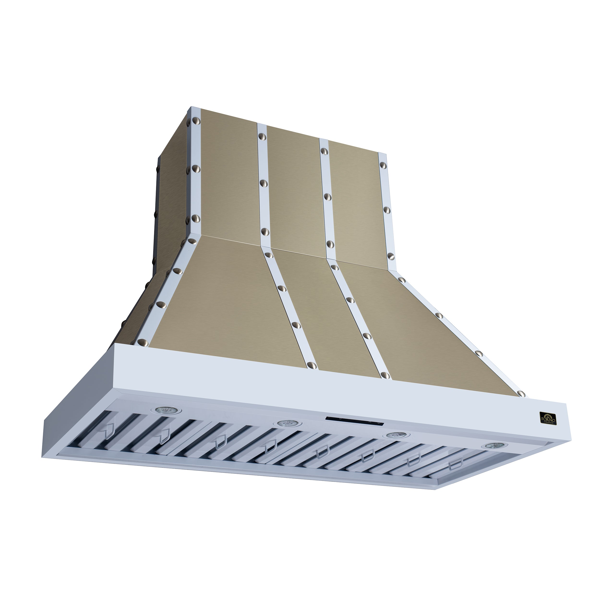 Valente 48" Range Hood in White with 304 CFM, 3 speeds, Dishwasher safe Baffle filters, LED Lights and Remote Control