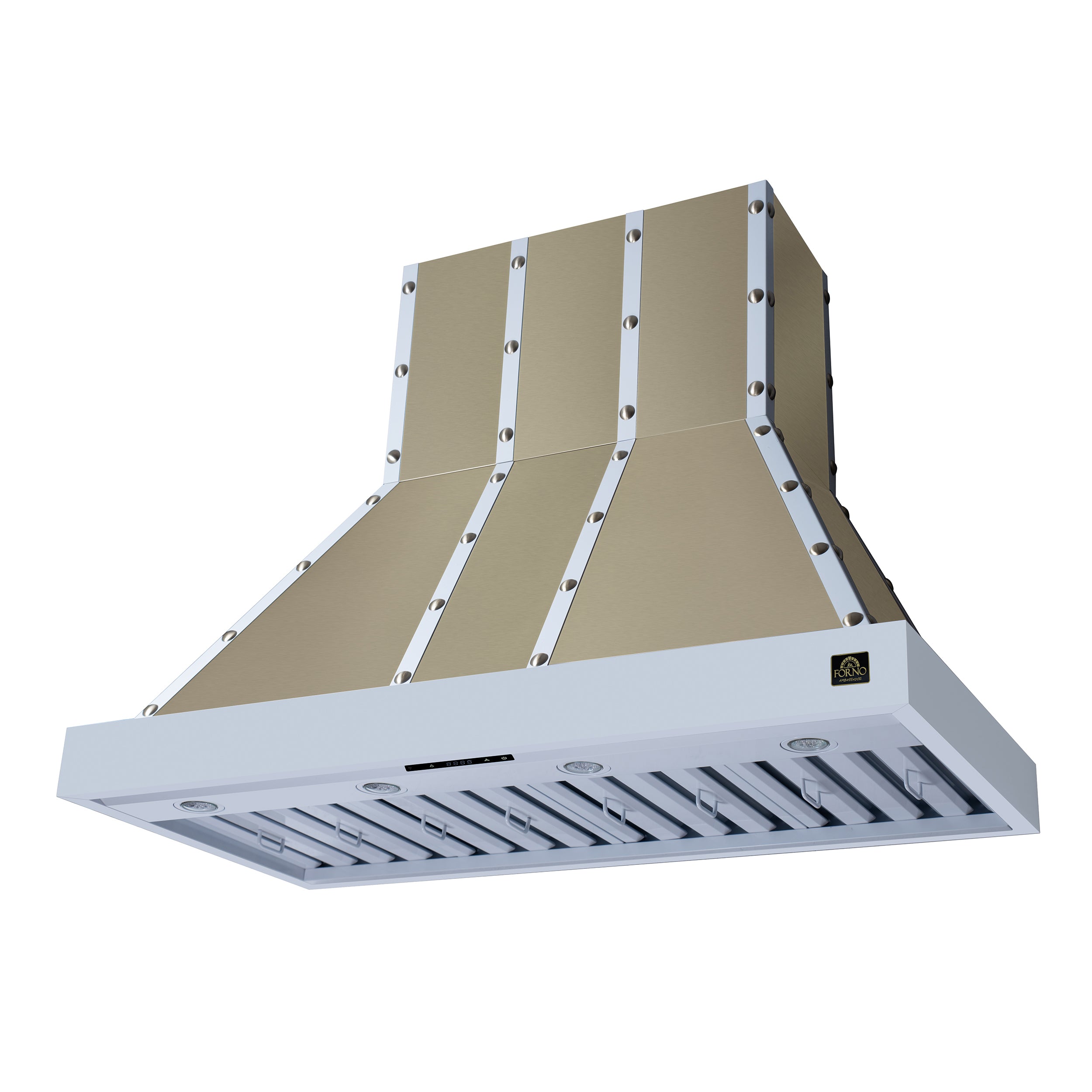 Valente 48" Range Hood in White with 304 CFM, 3 speeds, Dishwasher safe Baffle filters, LED Lights and Remote Control