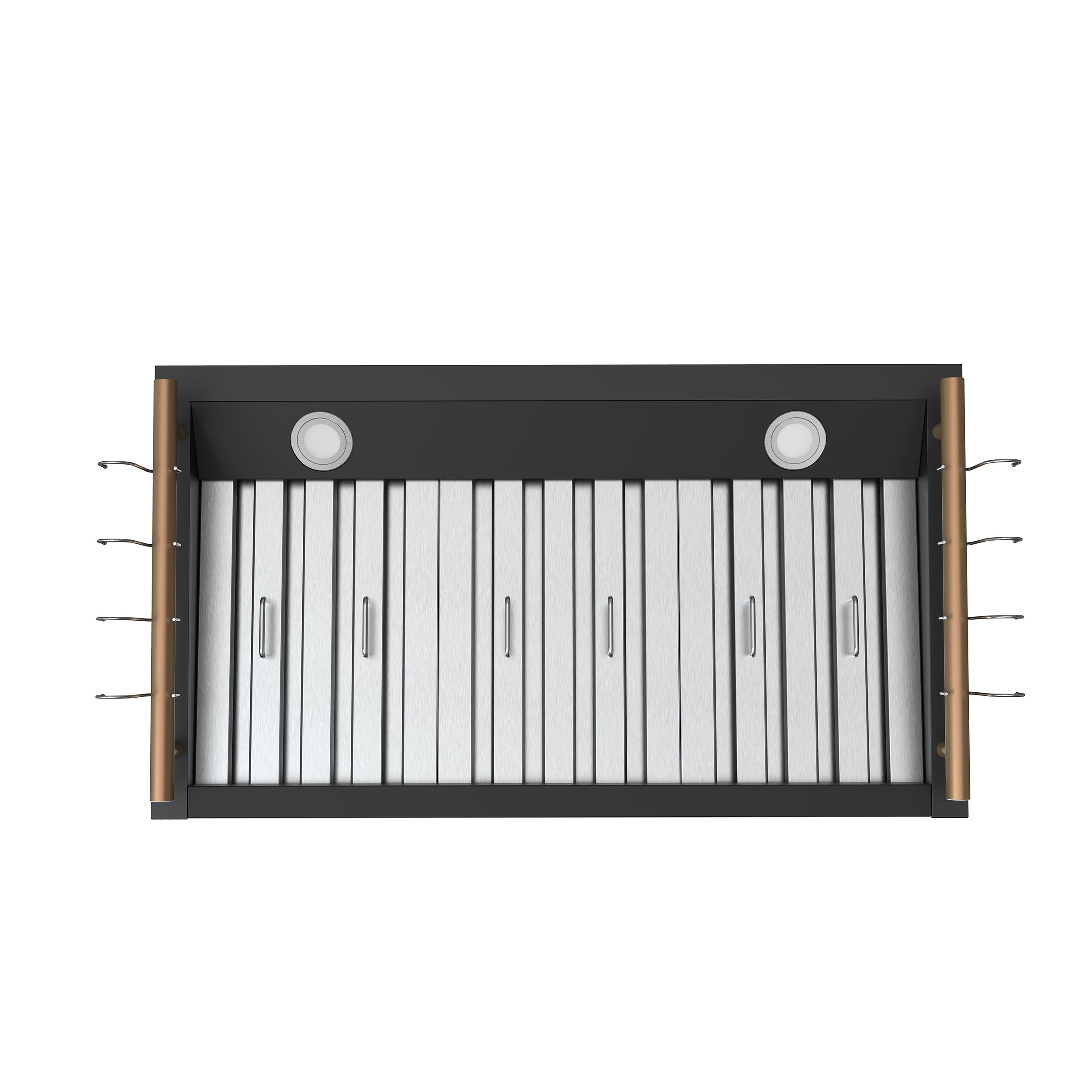 Forno Venezia 36 Inch Wall-Mounted Range Hood in Black with Touch Controls and Baffle Filters