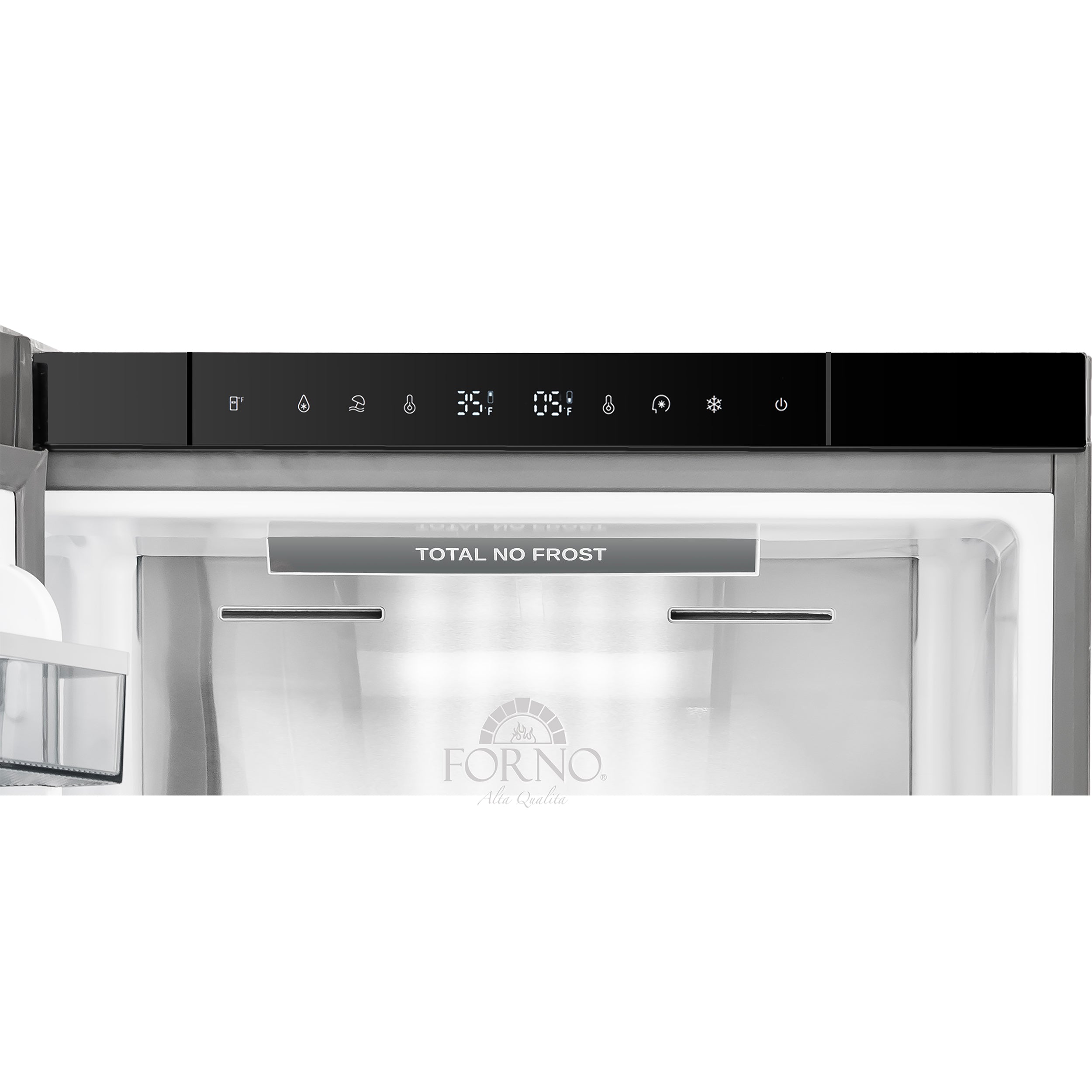 Custodia 48" Bottom Freezer combo, 20.6 cf., Ice Maker, Total No frost, Stainless Steel handles