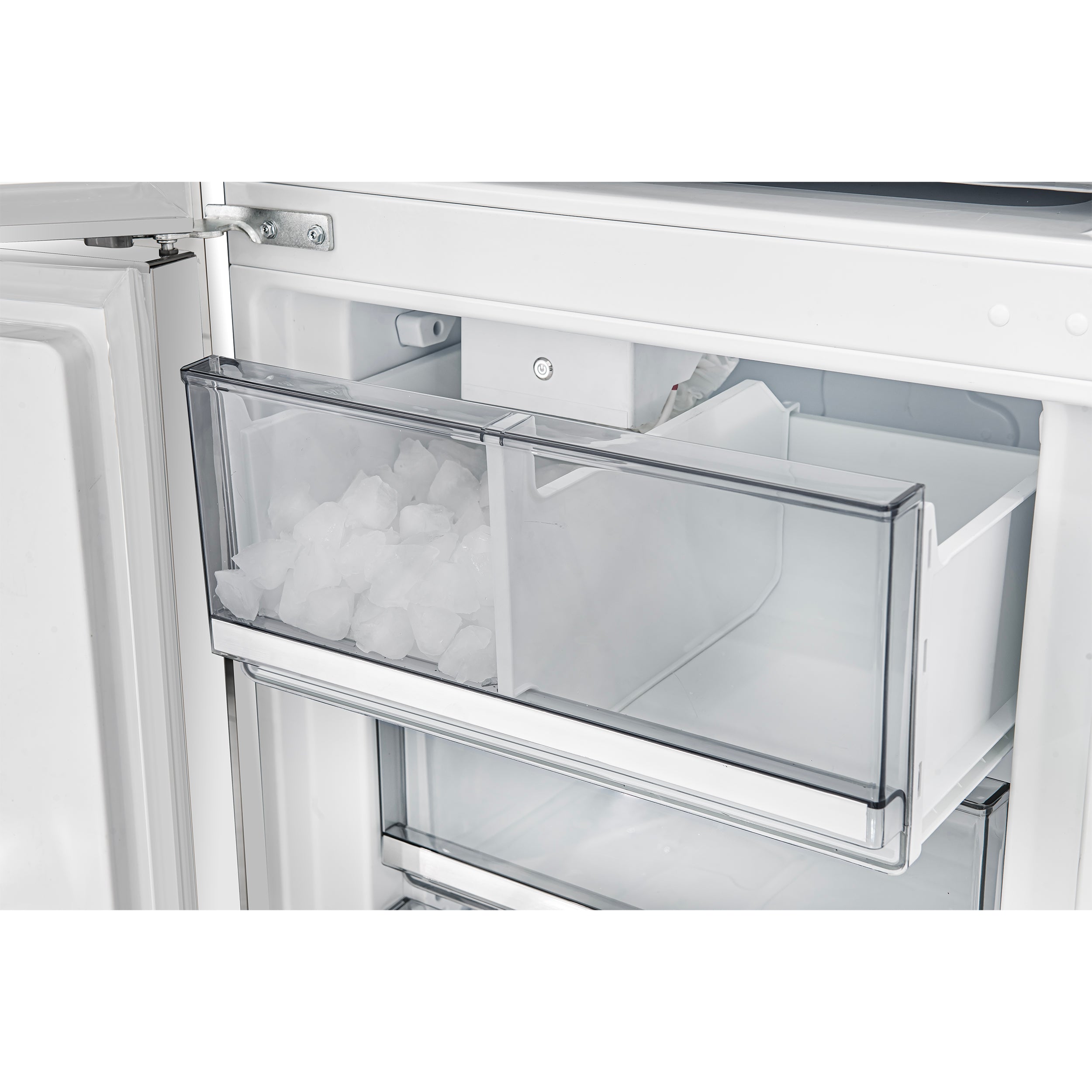 Custodia 48" Bottom Freezer combo, 20.6 cf., Ice Maker, Total No frost, White, Antique Brass handles