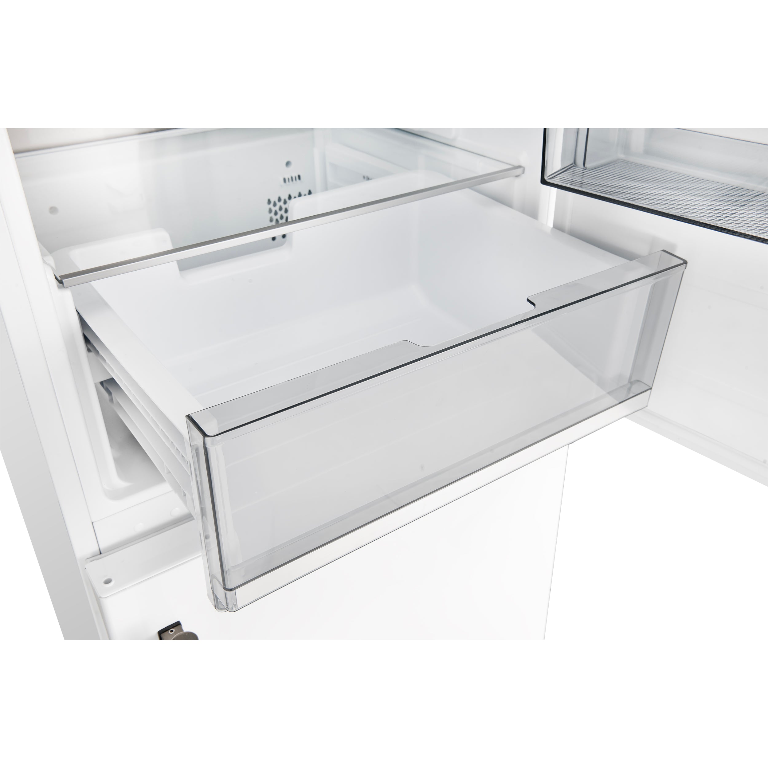 Custodia 24" Bottom Freezer, 10.3 cf., Right Swing, Total No frost, White, Antique Brass handles