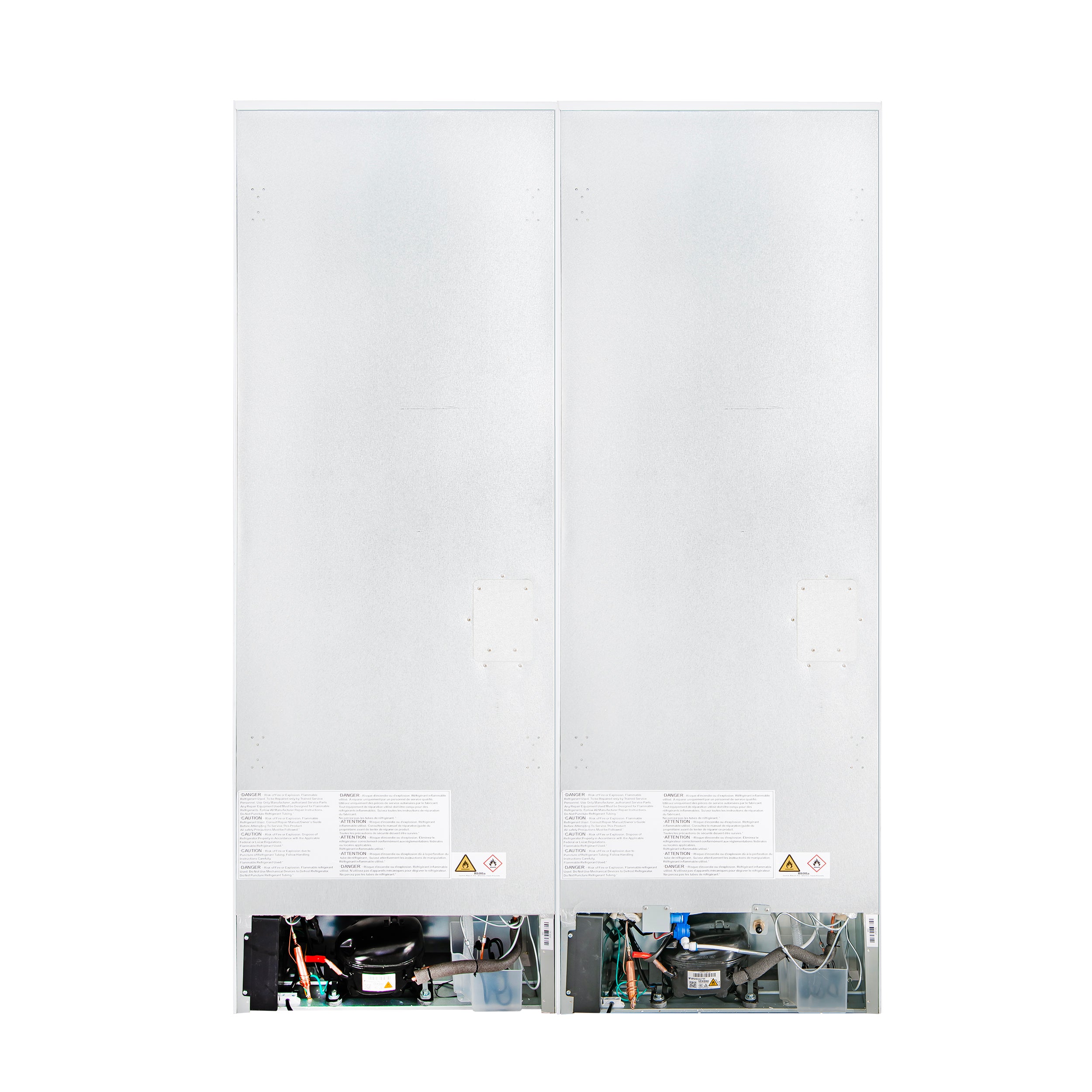 Custodia 48" Bottom Freezer combo, 20.6 cf., Ice Maker, Total No frost, White, Antique Brass handles