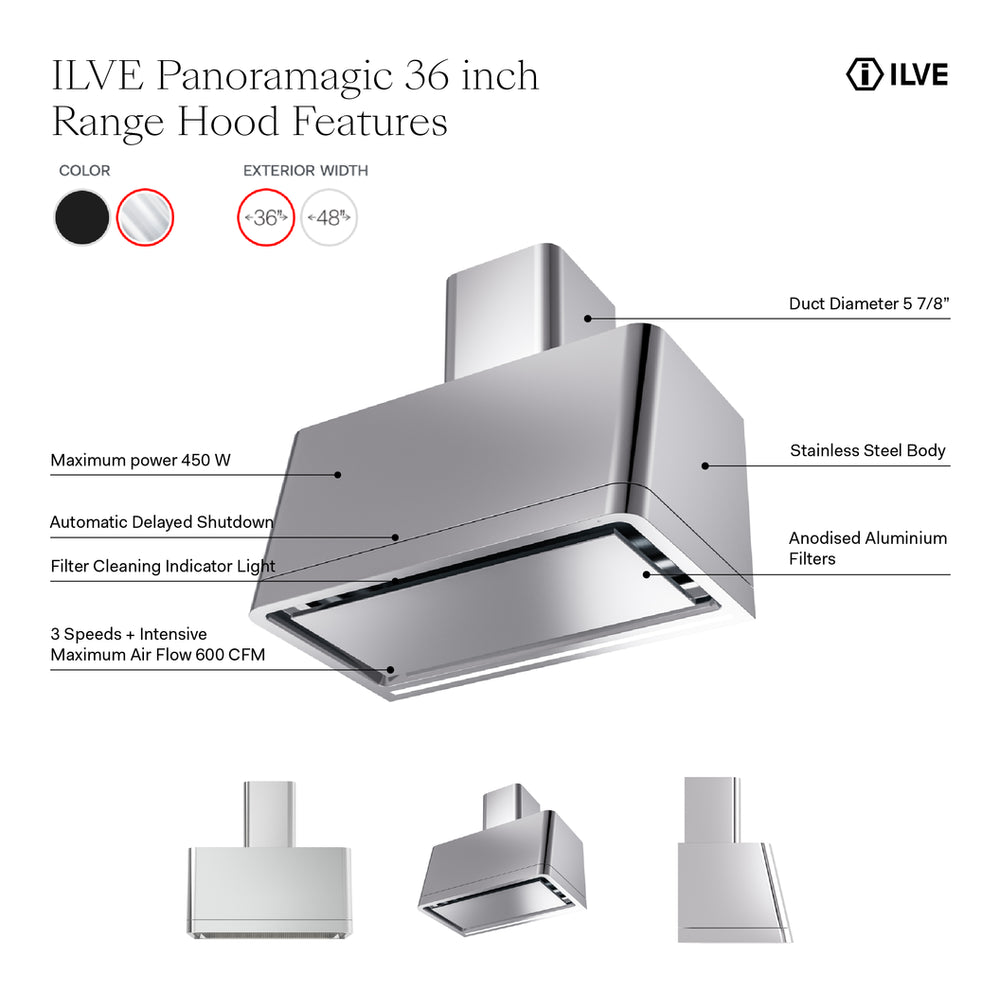 ILVE Panoramagic 36 inch Wall Mount Range Hood - image 3