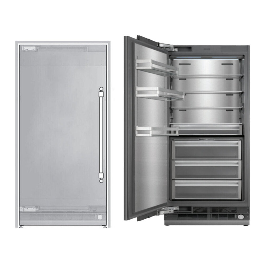 ILVE 36 inch Freezer Column with 20.1 cu. ft. Capacity, Automatic Ice Maker, up to 3.9 lb Daily Production, Full Size Ceiling LED Illumination Panel, Panel Ready - UFFC36SINPRY