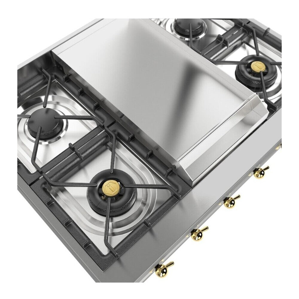ILVE Nostalgie II 36 inch Built-In Gas Rangetop with 6 Burners and Griddle, in Stainless Steel - image 13