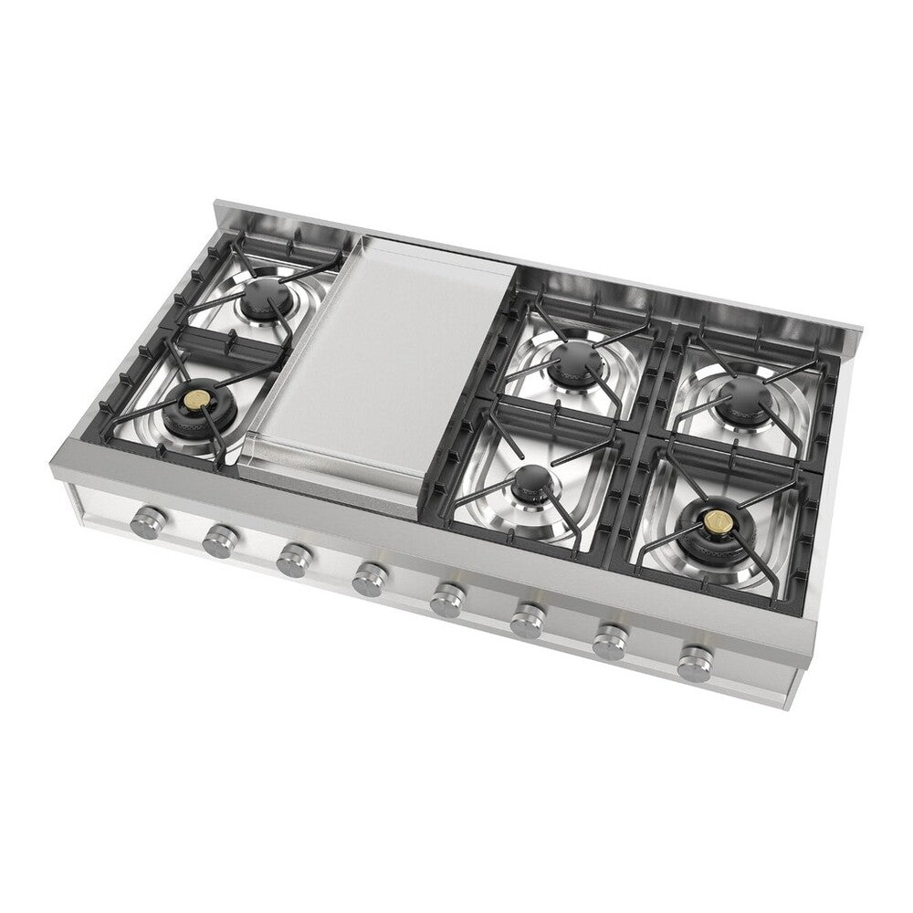 ILVE Professional Plus II 48 inch Built-In Gas Rangetop with Griddle, in Stainless Steel - image 5