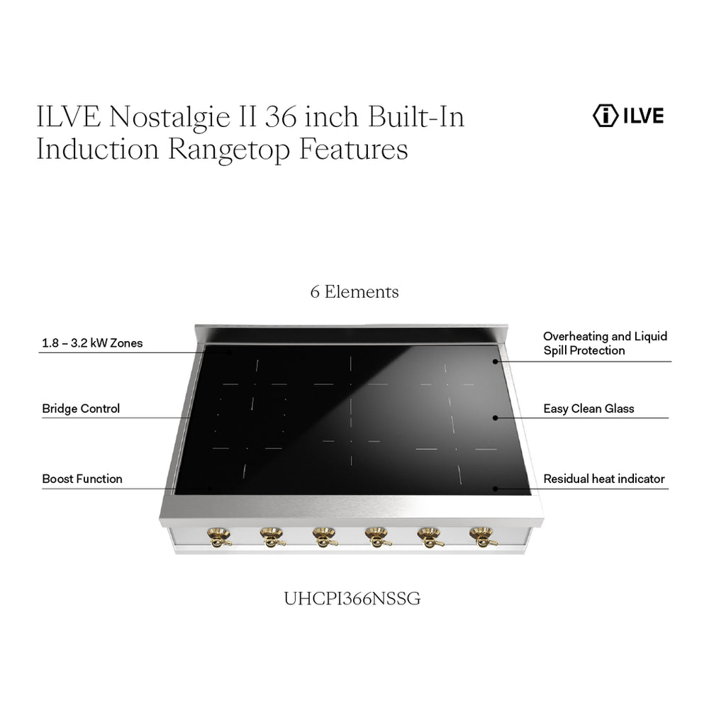 ILVE Nostalgie II 36 inch Built-In Induction Rangetop with 6 Elements - image 5