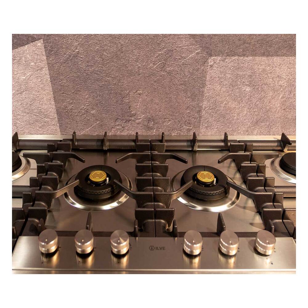 ILVE Professional Plus II 48 inch Built-In Gas Cooktop with Total Black Brass Burners, in Stainless Steel - image 6