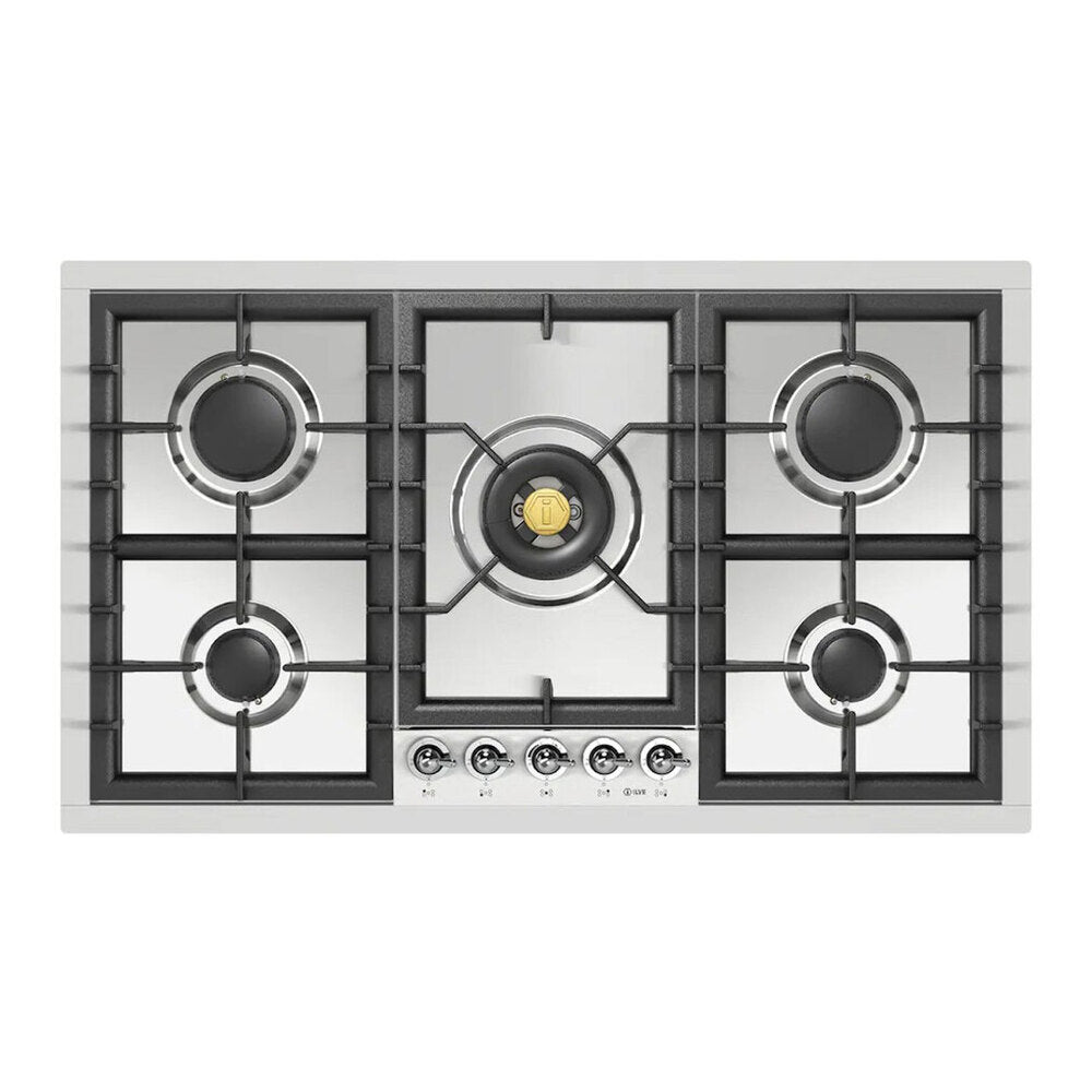 ILVE Nostalgie II 36 inch Built-In Gas Cooktop with Total Black Brass Burners, in Stainless Steel - image 6