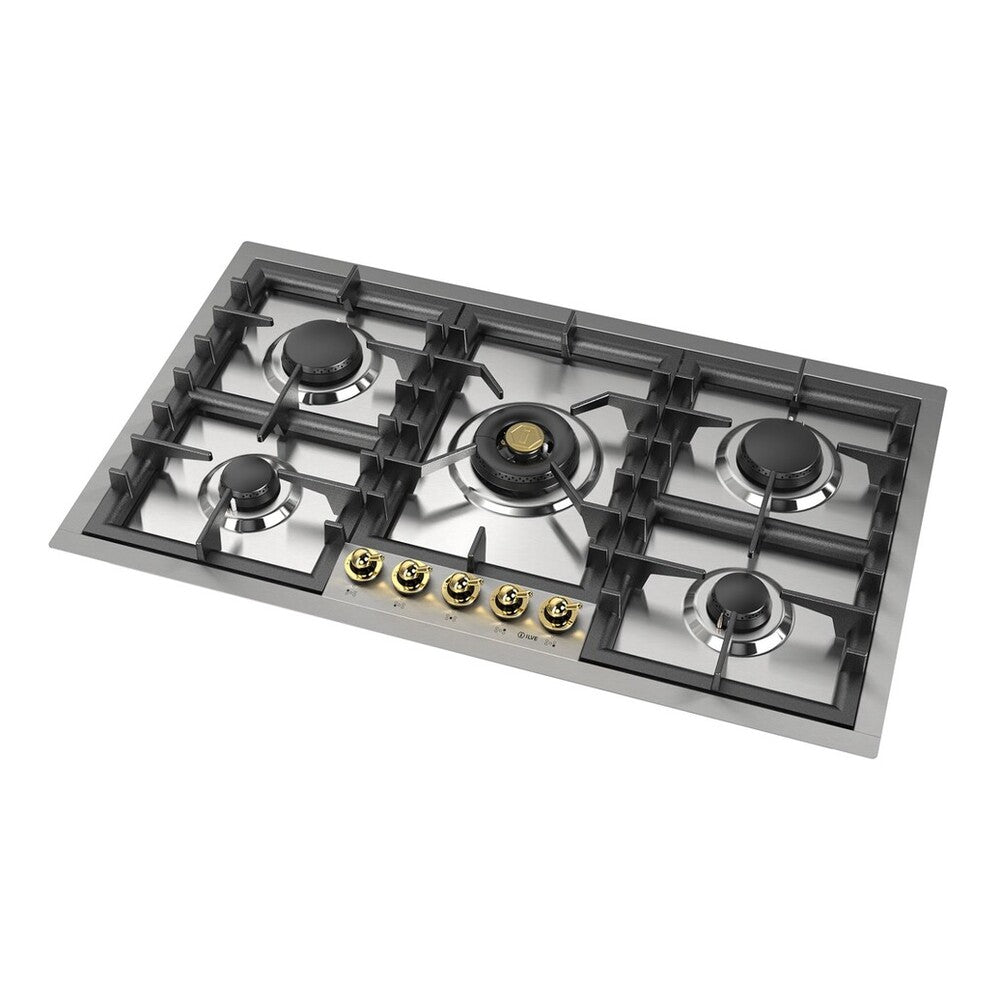 ILVE Nostalgie II 36 inch Built-In Gas Cooktop with Total Black Brass Burners, in Stainless Steel - image 11