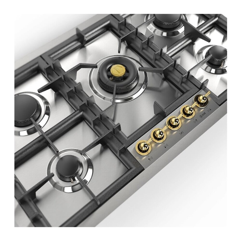 ILVE Nostalgie II 36 inch Built-In Gas Cooktop with Total Black Brass Burners, in Stainless Steel - image 13