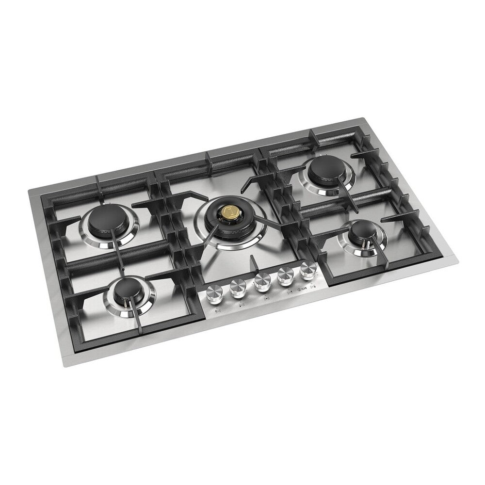 ILVE Professional Plus II 36 inch Built-In Gas Cooktop with Total Black Brass Burners, in Stainless Steel - image 6
