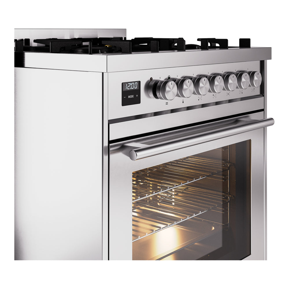 ILVE Professional Plus II 30" Dual Fuel Range - 5-Burner Professional Range, 4.0 cu. ft. Oven - Solid Door - image 6
