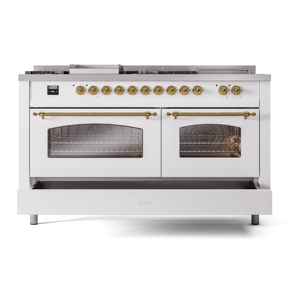 ILVE Nostalgie II 60" Dual Fuel Range - Double Ovens, 7 Burners + Griddle + French Top - Solid Door - image 6