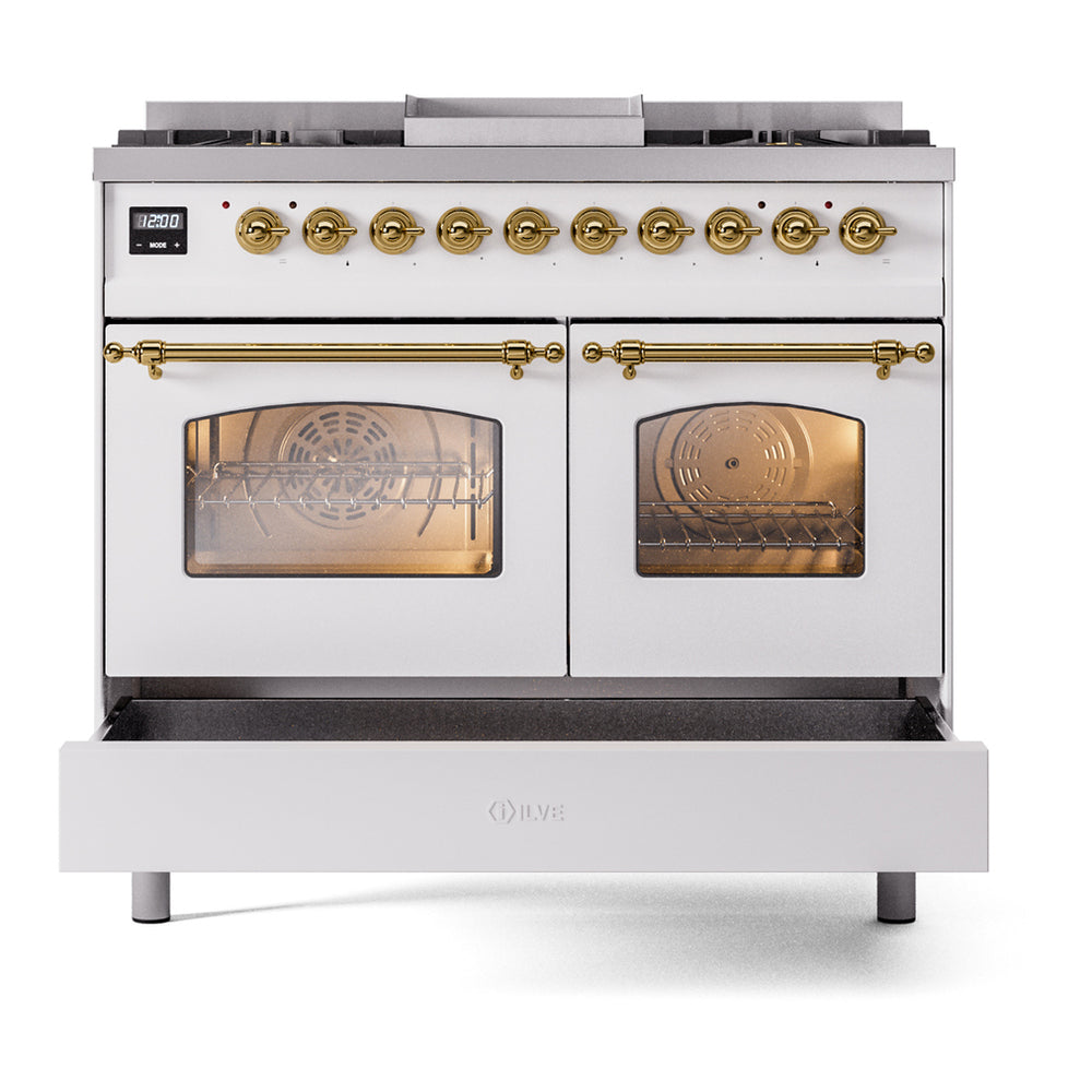 ILVE Nostalgie II 40" Dual Fuel Range - Double Ovens, 6 Burners + Griddle - Triple Glass Door - image 6