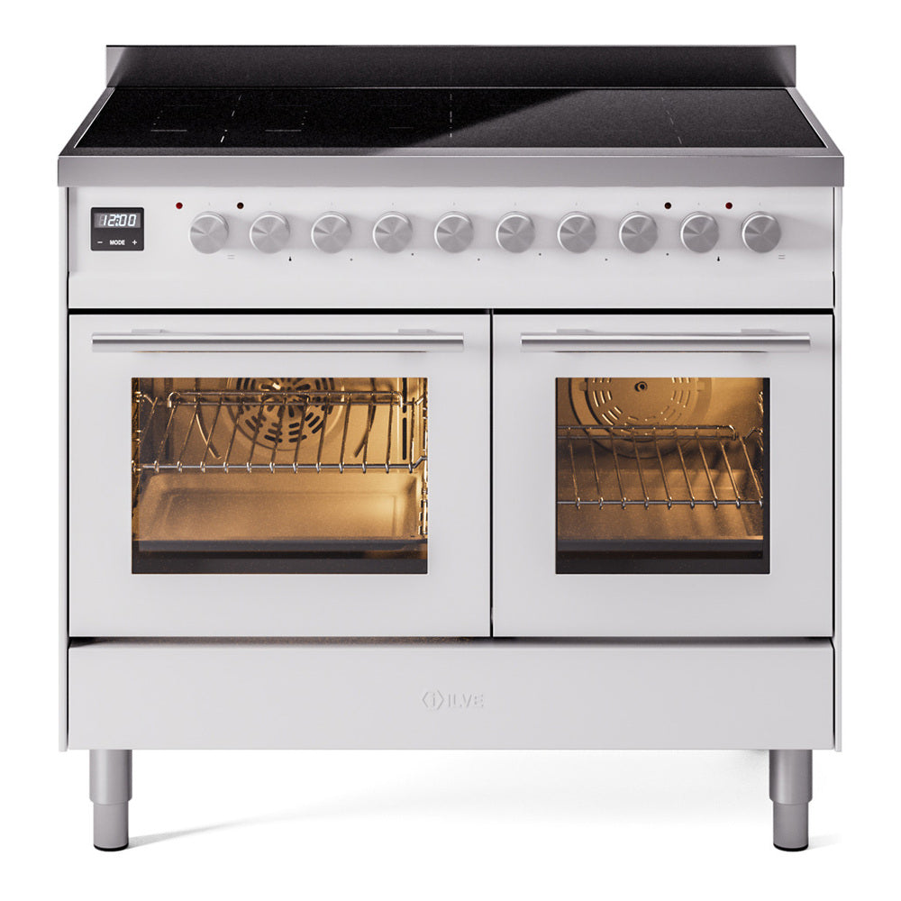 ILVE Professional Plus II 40" Induction Range - Double Ovens, 6-Element Induction - Triple Glass Door - White