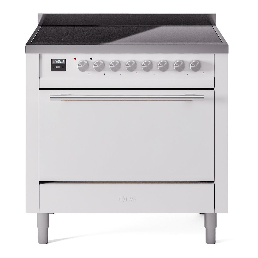 ILVE Professional Plus II 36" Induction Range - 6-Element Induction, 3.5 cu. ft. Oven - Solid Door - White