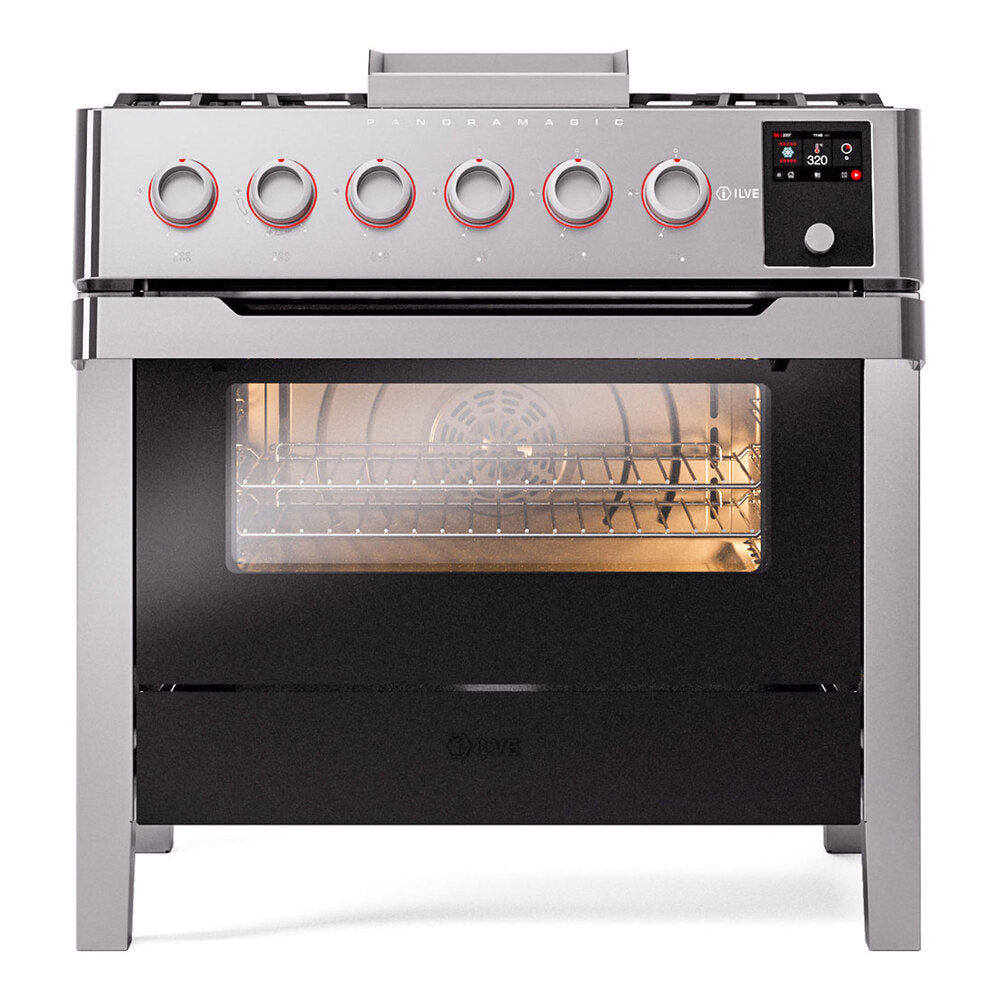 ILVE Panoramagic 36" Dual Fuel Range - 6 Burners + Griddle - image 2