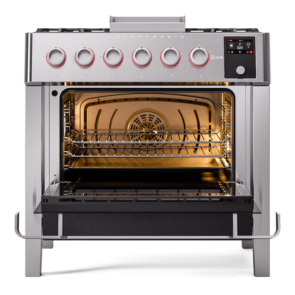 ILVE Panoramagic 36" Dual Fuel Range - 6 Burners + Griddle - image 3