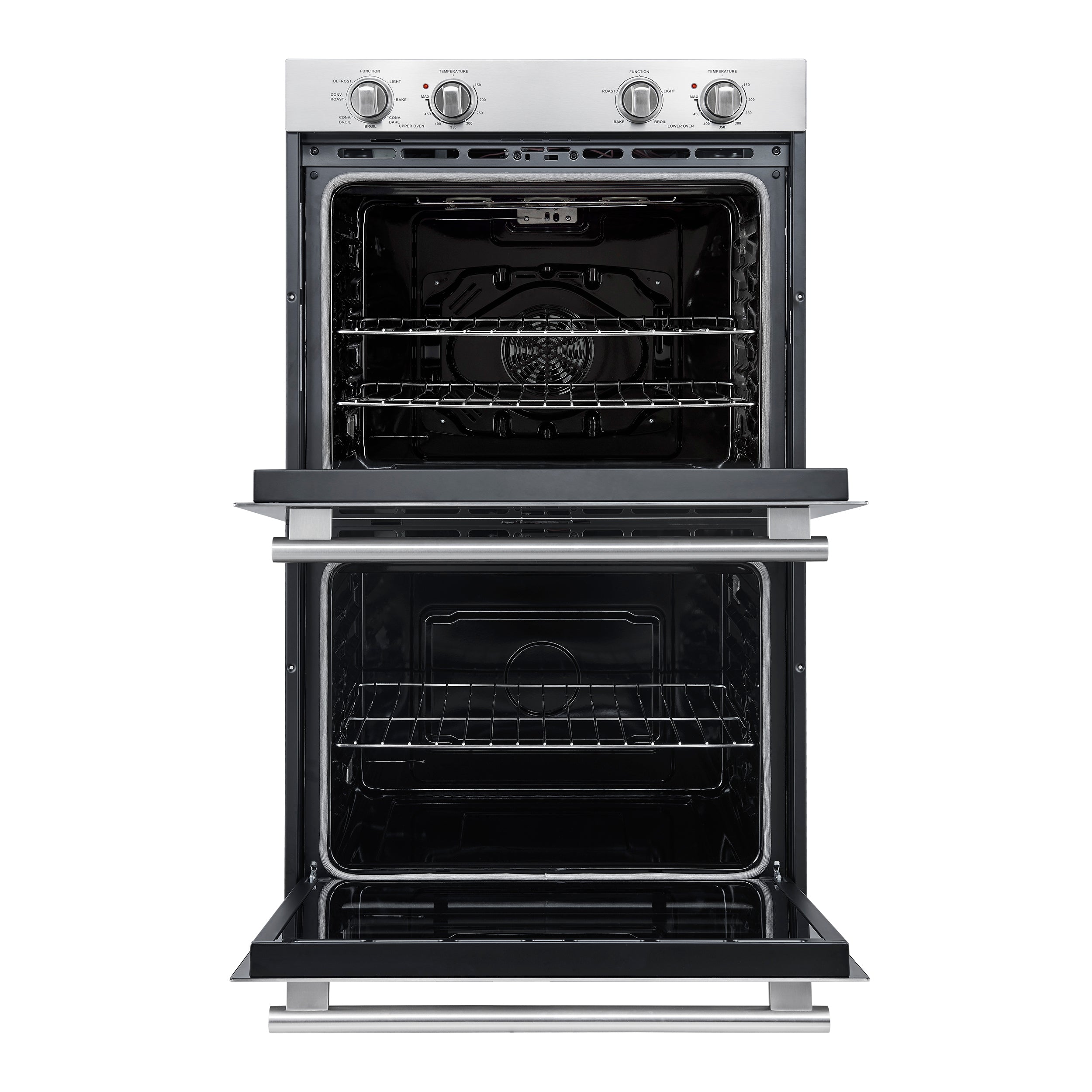 Forno Vomero 30-Inch Double Wall Oven, Stainless Steel, 10 cu.ft Total Capacity, 7100W Convection, Mechanical Controls, Self-Cleaning Function