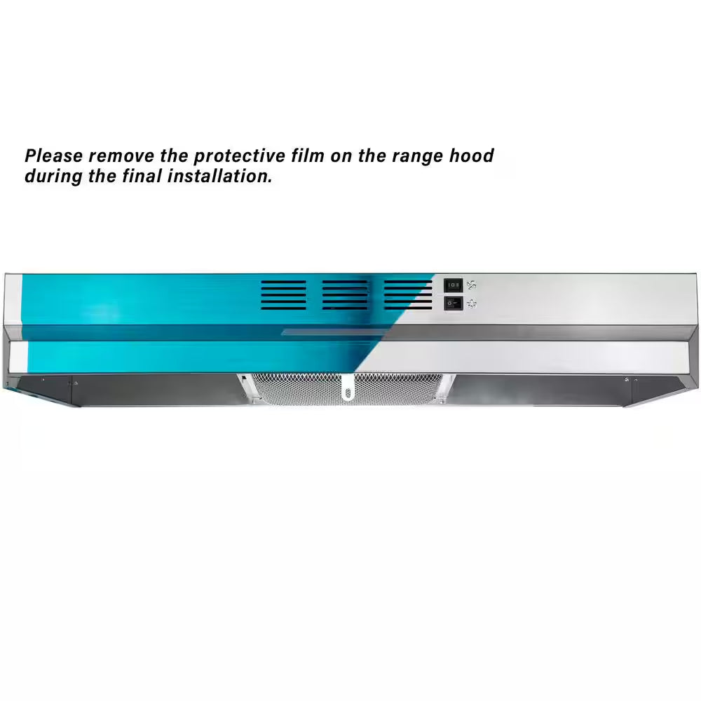 36-In Stainless Steel under Cabinet Range Hood with Charcoal Filter