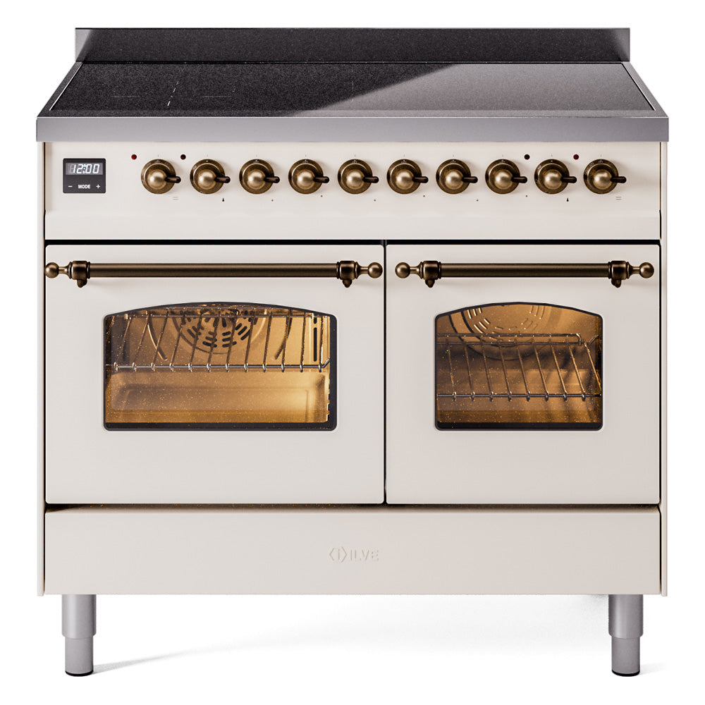 ILVE Nostalgie II 40" Induction Range - Double Ovens, 6-Element Induction - Solid Door