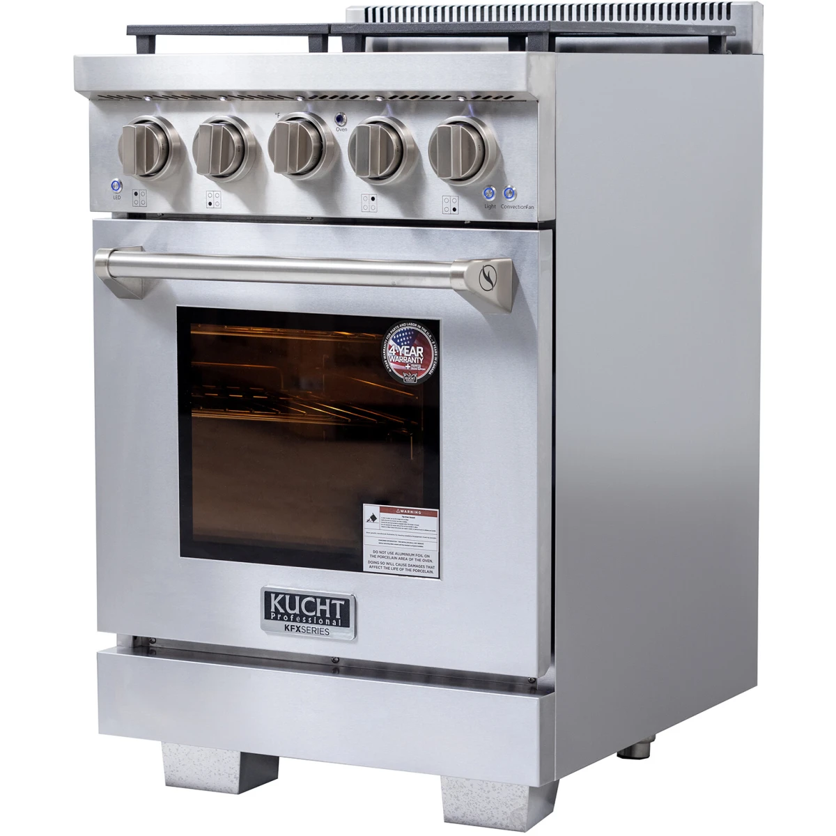 Kucht Professional 24 in. 2.5 cu. ft. Natural Gas Range and Convection Oven KFX2400X