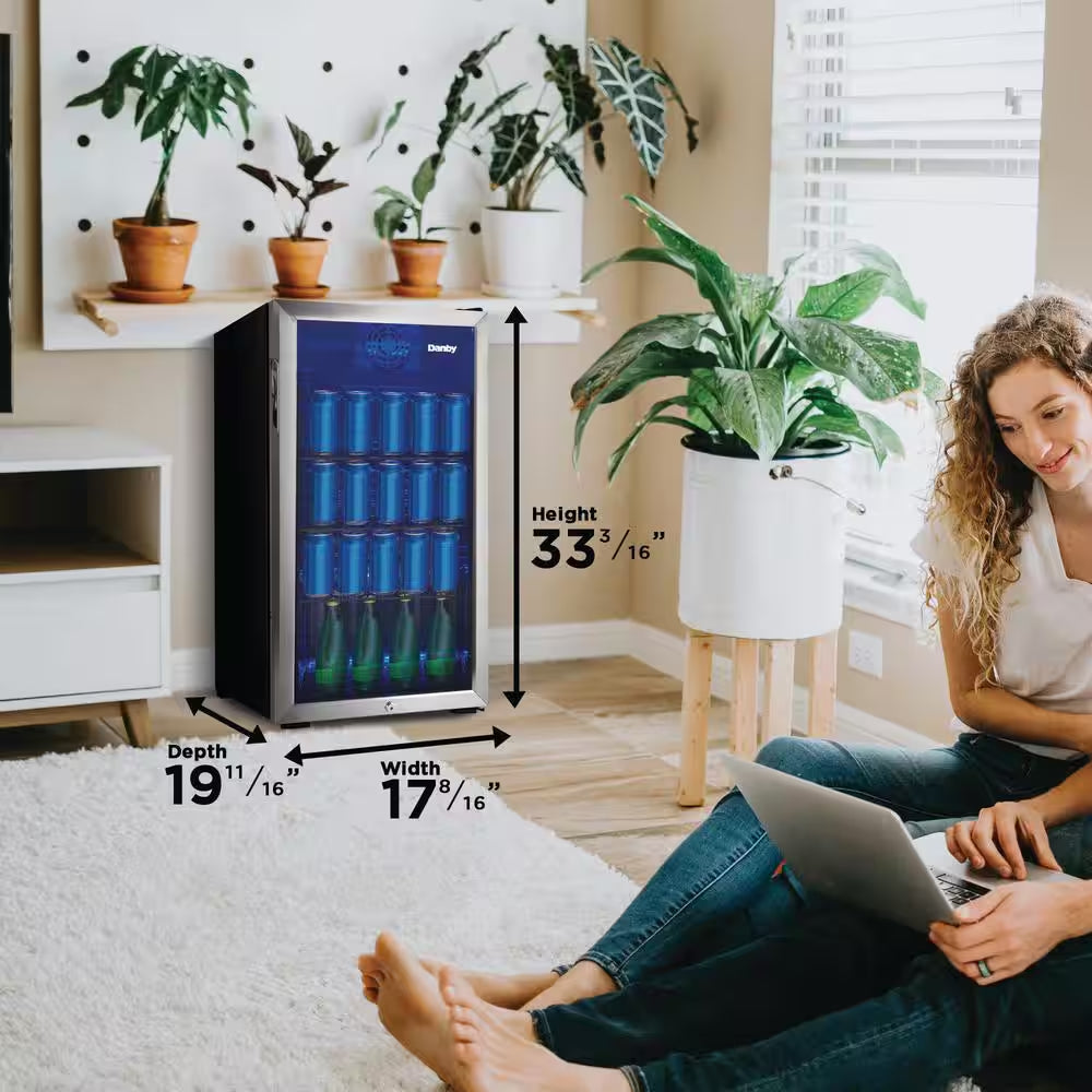 3.1 Cu. Ft. 17.5 In. 117-Can Free-Standing Beverage Cooler