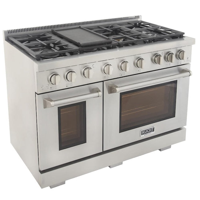 Kucht Professional 48 in. 6.7 cu. ft. Natural Gas Range with Sealed Burners, Grill / Griddle and Two Ovens - One Convection - in Stainless Steel KFX480 - image 5
