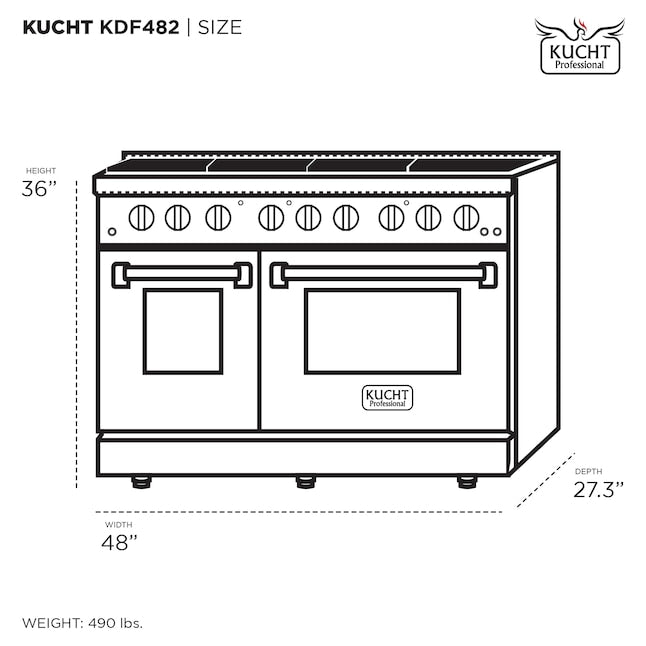 Kucht Professional 48 in. 6.7 cu. ft. Dual Fuel Range KDF482 - image 16