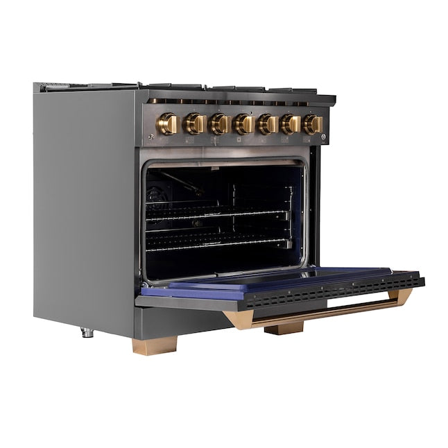 Kucht Gemstone Professional 36 in. 5.2 cu. ft. Natural Gas Range with Sealed Burners and Convection Oven KEG363 - image 5