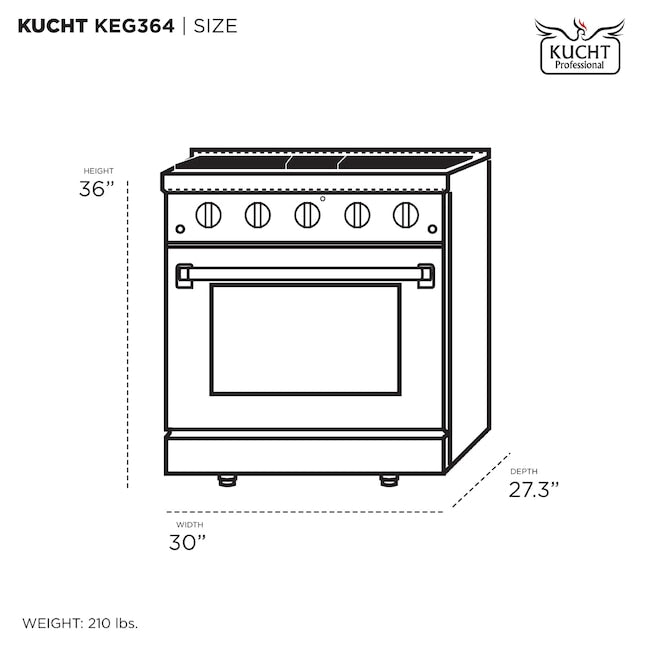 Kucht Gemstone Professional 30 in. 4.2 cu. ft. Dual Fuel Range KED304 - image 13