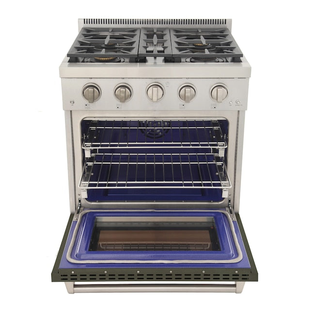 Kucht Professional 30 in. 4.2 cu. ft. Natural Gas Range with Sealed Burners and Convection Oven in Stainless Steel KFX300 - image 2